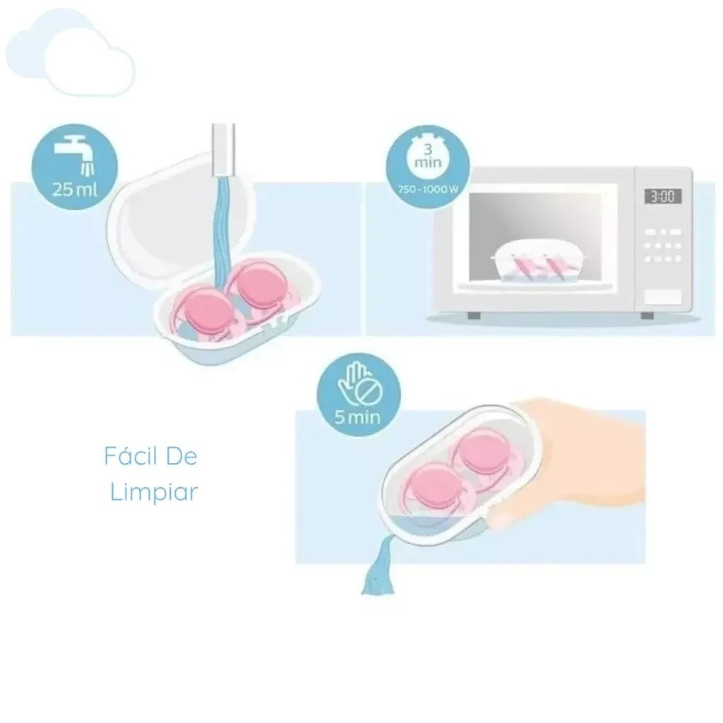 Instrucciones de limpieza para chupetes Philips AVENT Soothie de Chikikitos, silicona médica, 0-6 meses
