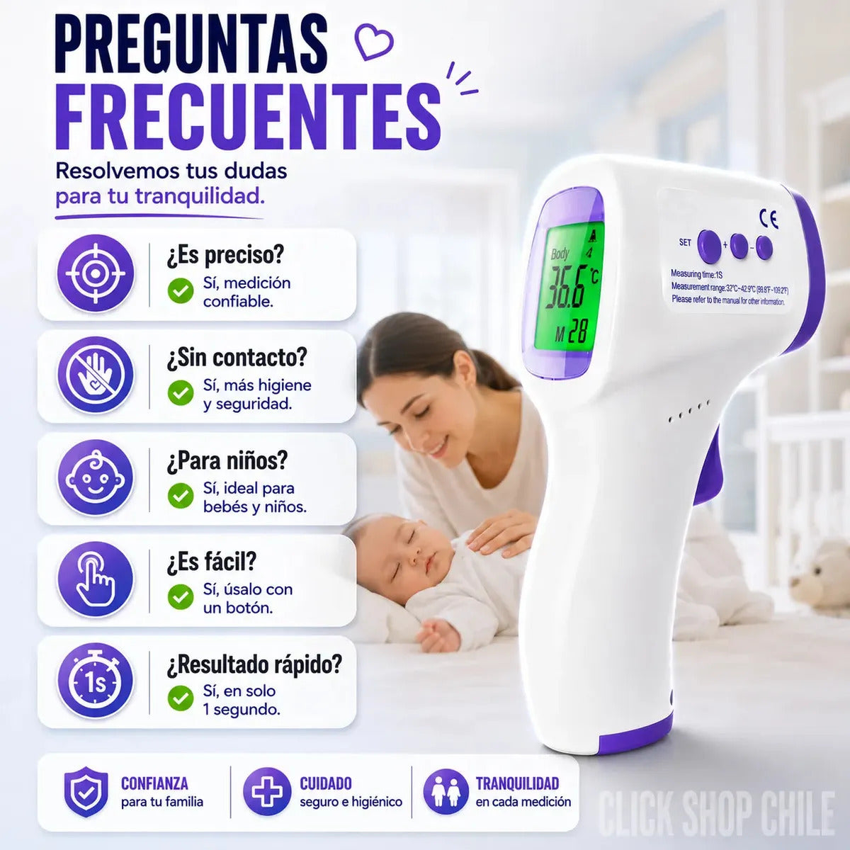 Termometro Digital Infrarrojo Sin Contacto Bebe