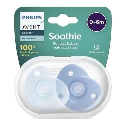 Pack de 2 chupetes Philips Avent Soothie de silicona médica para recién nacidos de 0-6 meses en Chikikitos