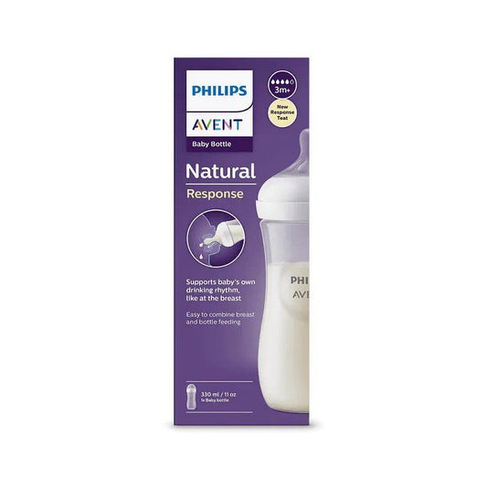 Chikikitos Philips Avent Natural Response biberón de 330ml con tetina de flujo 3m+ para una alimentación natural.
