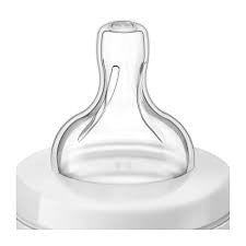 Tetina anticólicos Philips Avent de silicona transparente para biberón de 125ml, ideal para recién nacidos. Diseño imita el pecho materno.